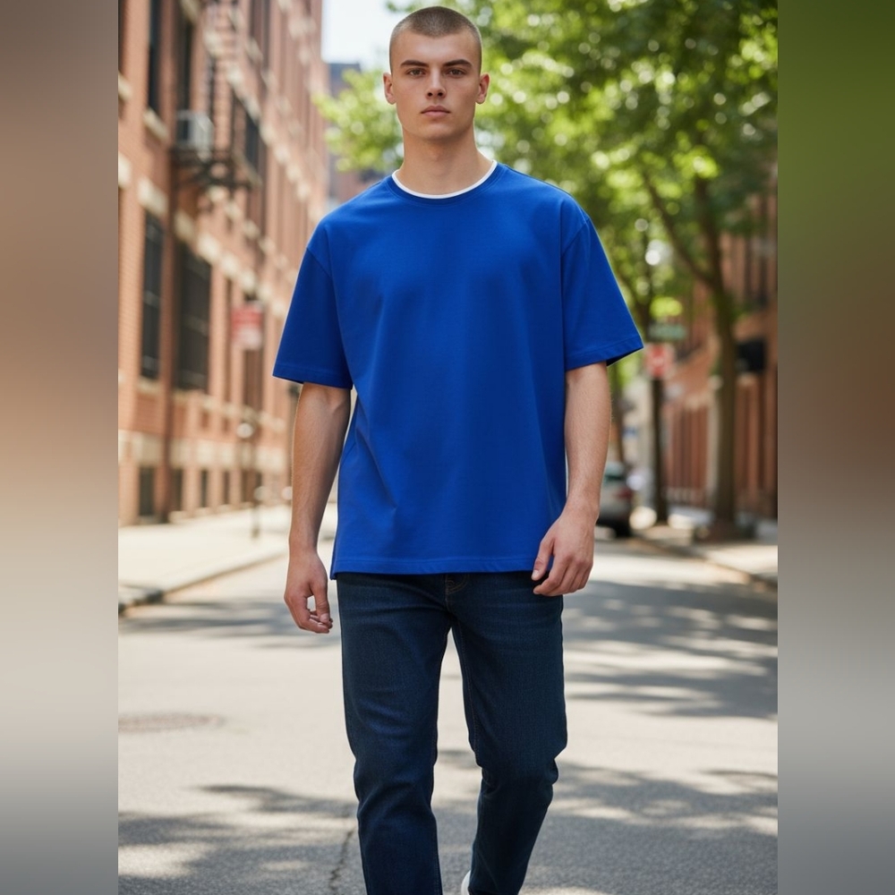 Men's Jones New York Blue T-Shirt, Size 2X